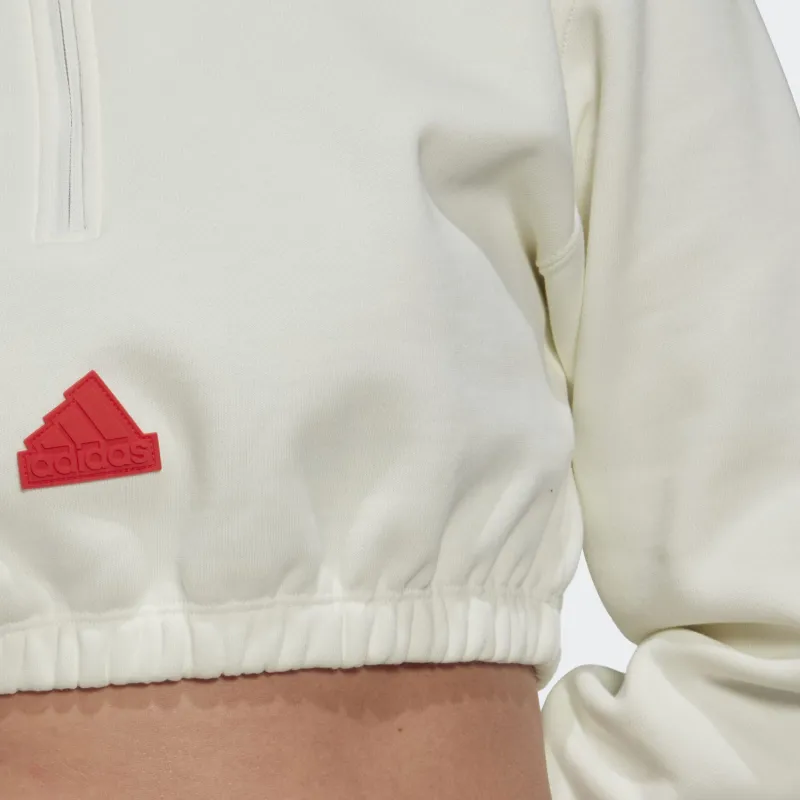 Adidas Originals Sweatshirt Coat Women's White-3
