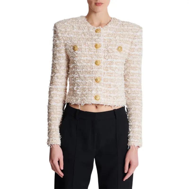 BALMAIN Cropped Tweed Jacket-1