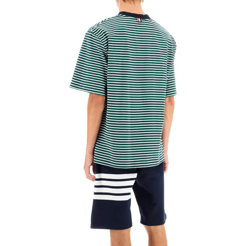 THOM BROWNE Striped Milano Ribbed Crewneck T Shirt-4