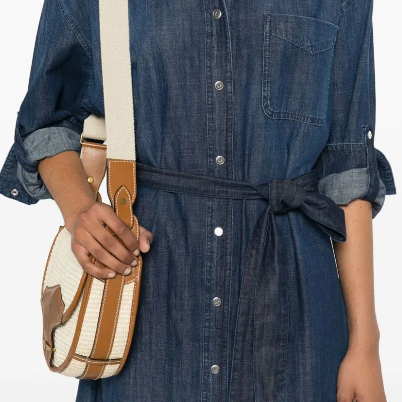 Lorena Antoniazzi Long-Sleeved Belted Denim Midi Dress-4
