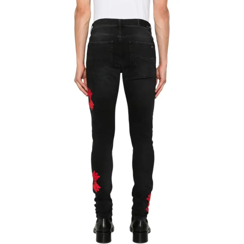 AMIRI Ma Quad appliqué Skinny Jeans-3