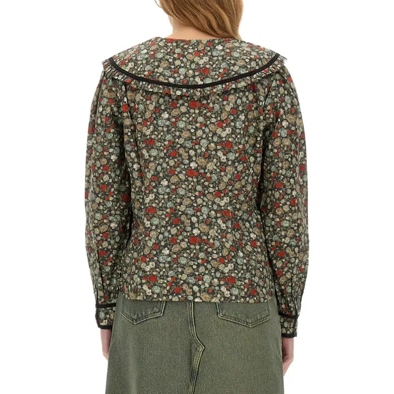 GANNI Allover Floral Printed Blouse-1
