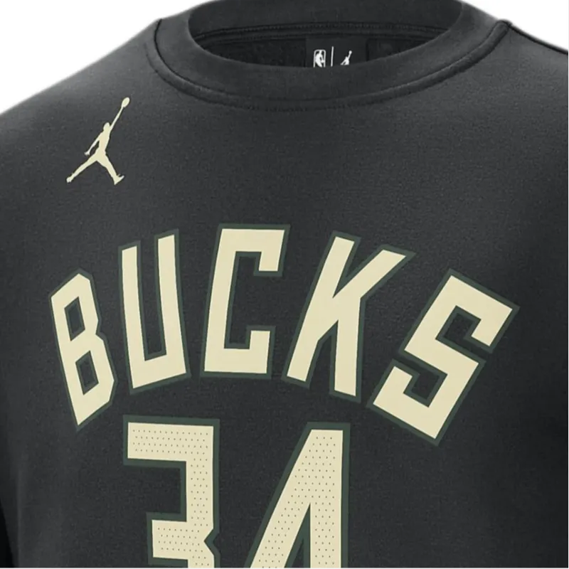 Jordan Nba Milwaukee Bucks Giannis Antetokounpo Fleece Loose Fit Sweatshirt-2