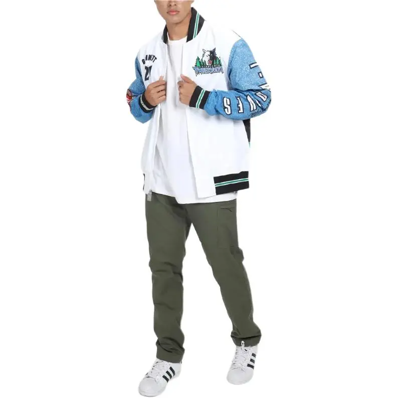 Mitchell & Ness Minnesota Timberwolves 21 Kevin Garnett Player Jacket Men's Multicolor/White-4