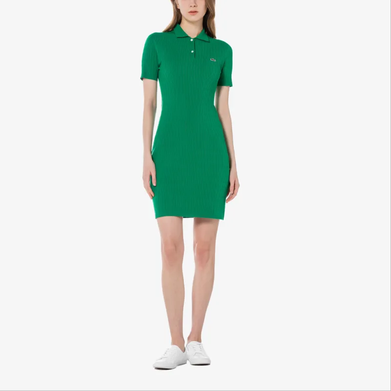 LACOSTE Short Sleeved Dress Women's Green-1