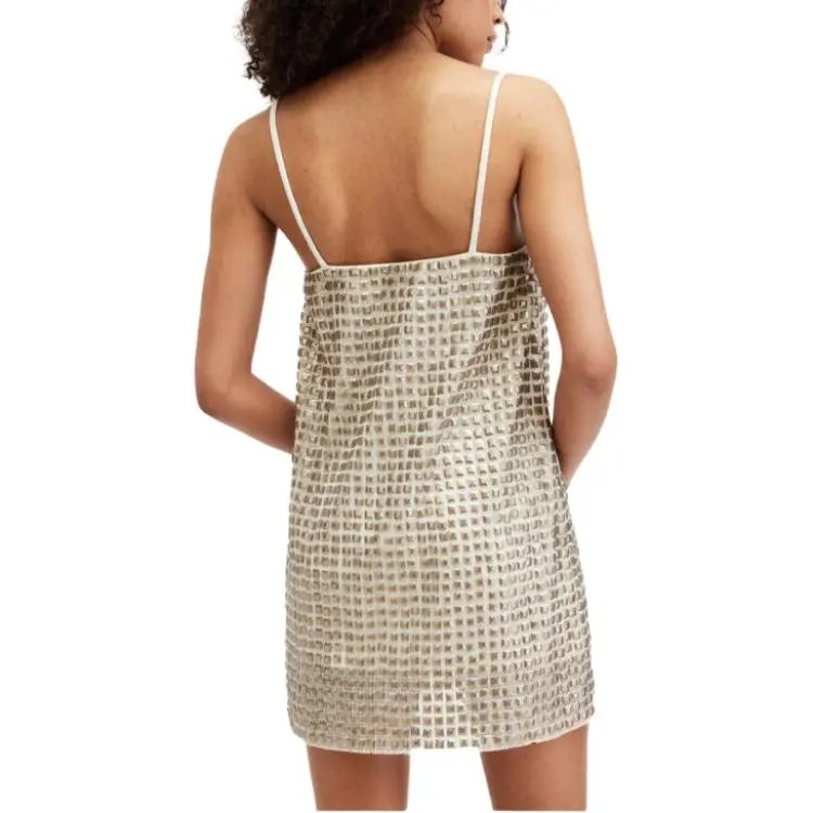 ALLSAINTS Opeline Embellished Mini Dress Slip Dresses Women's White-1