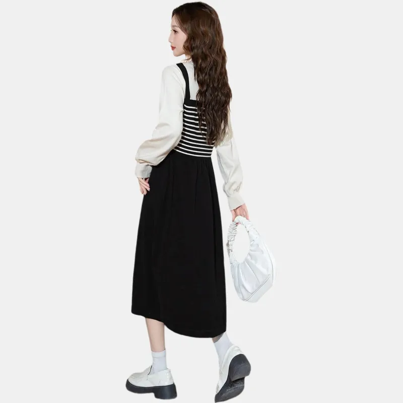 Tonlion Long Sleeved Dresses Women's Black-1