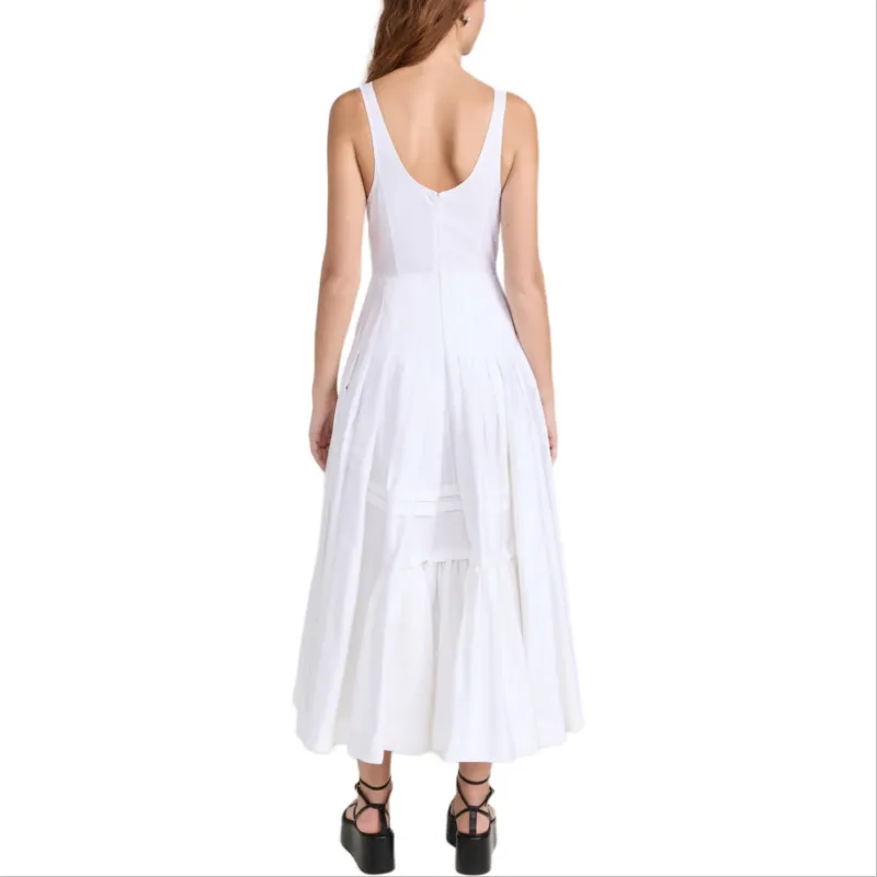 Alaia V-Neck Striped Midi Dress-3
