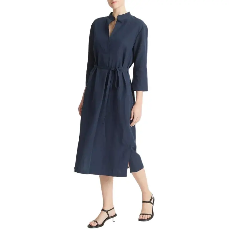 VINCE Band collar Midi Dress-2