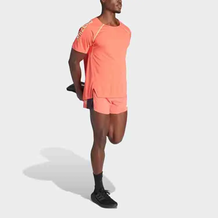 Adidas Ekiden Running Tee Gender Neutral T Shirt Unisex Orange-1