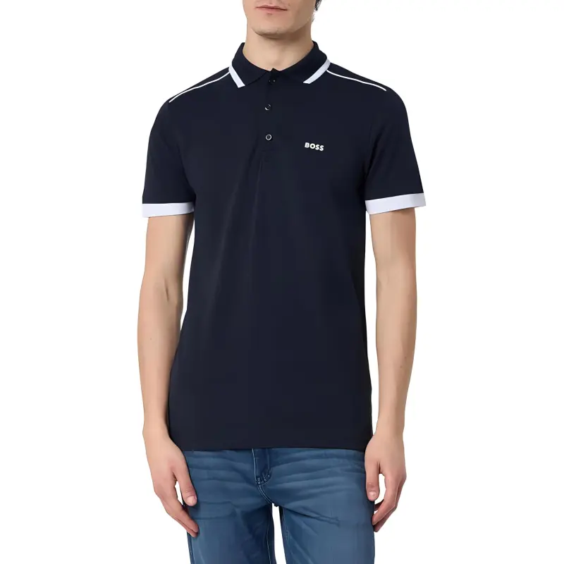 HUGO BOSS Logo print Cotton Polo Shirt-1