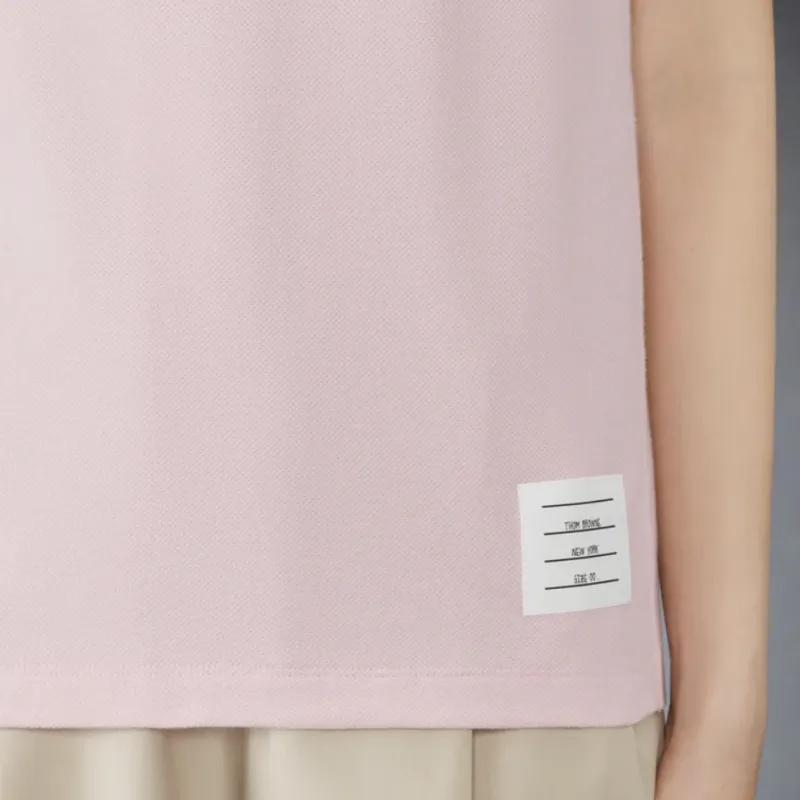 THOM BROWNE Logo patch Piqué Polo Top-2