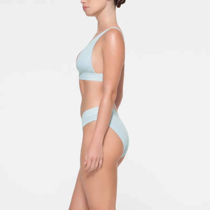 SKIMS COTTON RIB PLUNGE BRALETTE Bra Women's 1 Pack OPAL/Opal-2
