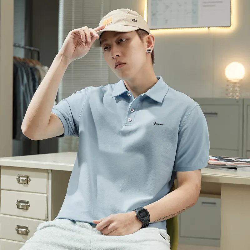 Tonlion Polo Shirt Men's Ice Blue-5