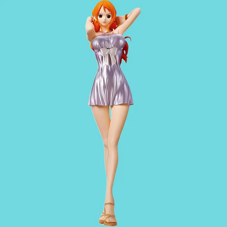BANPRESTO Nami Glass Factory Sparkling Charm One Piece Violet Metallic Ver. Special Ver. Bonus Gifts 25cm-3