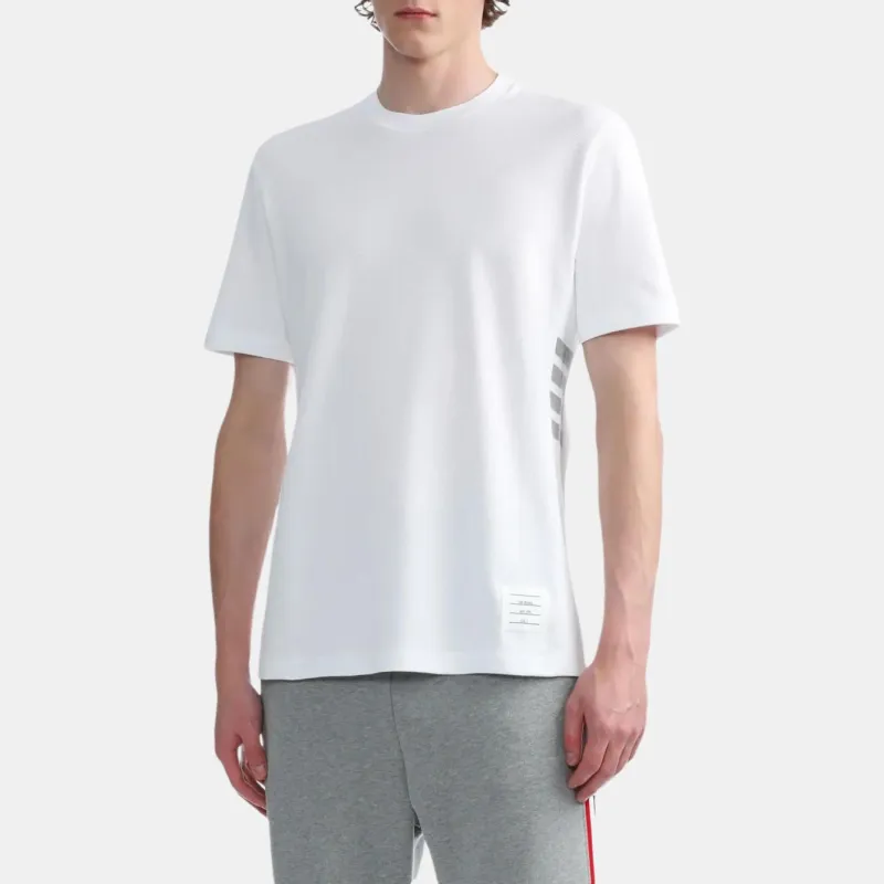 THOM BROWNE Classic Pique Rib Cuff Rwb Tee-4