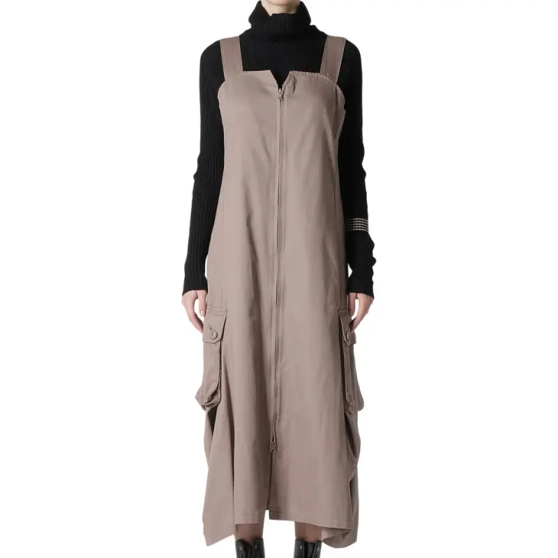 Yohji Yamamoto Sleeveless Dress Women's Mocha-2