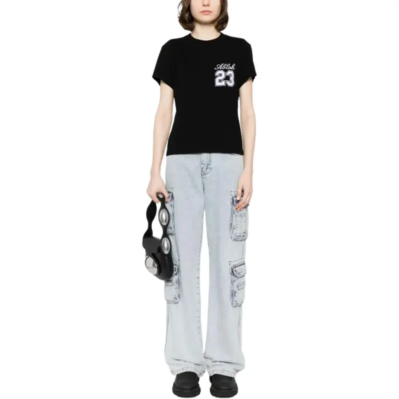 OFF-WHITE Logo Embroidered Crewneck T-Shirt-2