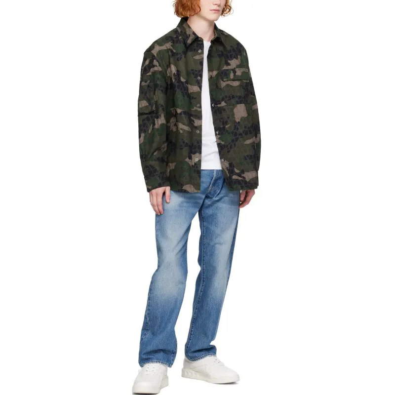 Valentino Camouflage Detailed Buttoned Jacket-5