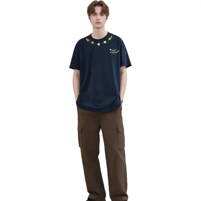 YK&YB T Shirts Unisex Navy Blue-3