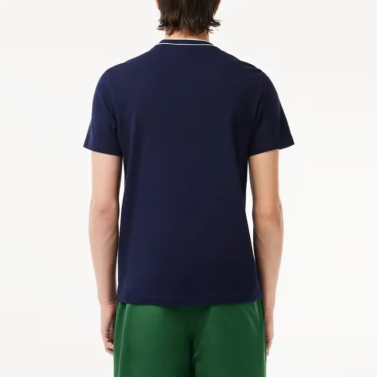 LACOSTE Stretch Piqué Stripe Collar T shirt-2