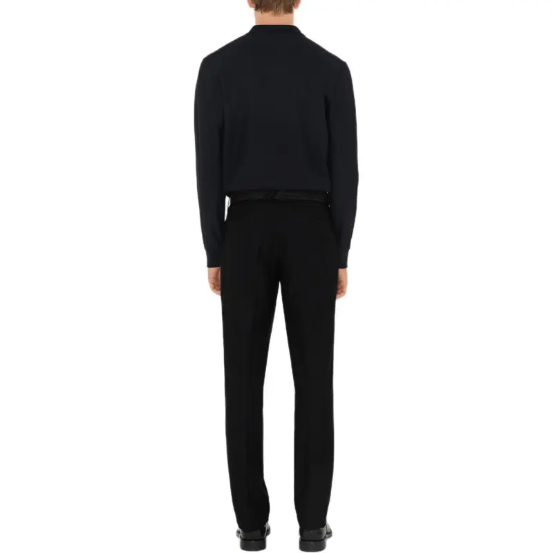 Burberry Ekd Motif Long Sleeved Polo Shirt-2