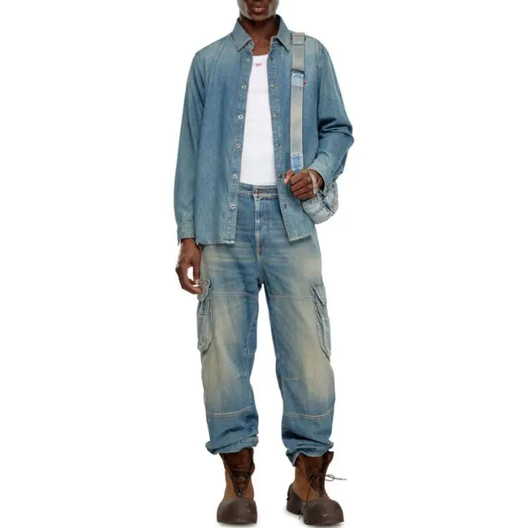 DIESEL Shirts Men Blue-3