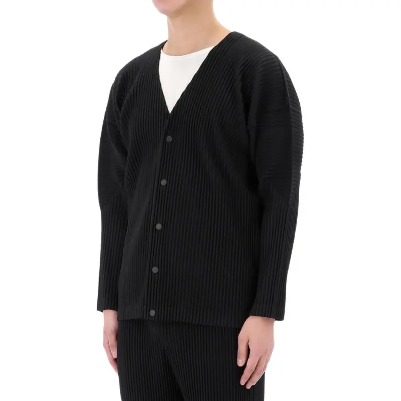 Homme Plissé Issey Miyake V neck Plissé Jacket-3