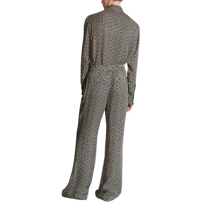 BALMAIN Monogram pattern Trousers-3