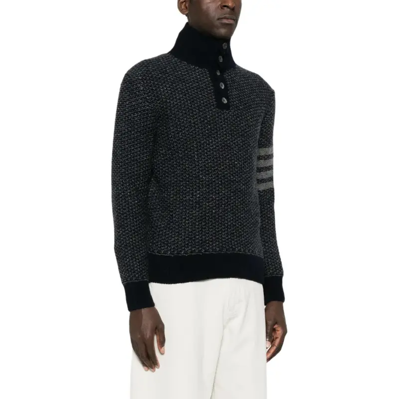 THOM BROWNE 4 Bar Tweed Sweater-2