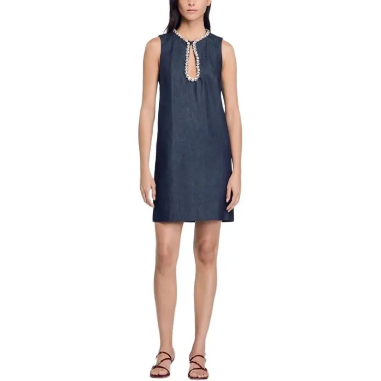 Sandro Rhinestone embellished Mini Dress-3