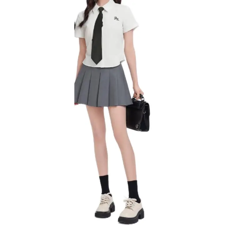 Three Blessings Casual Short Skirts Women's Gray-6