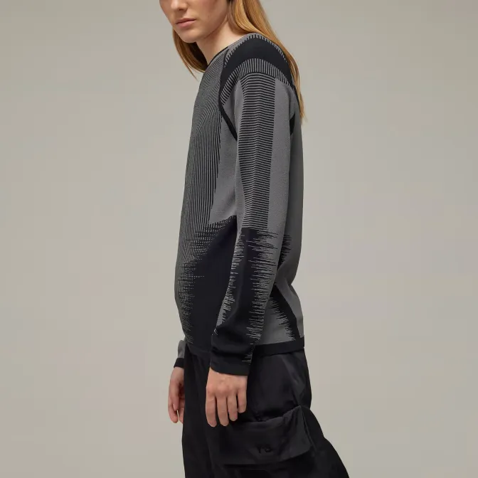 Adidas Y-3 Logo Knit Sweatshirt Sweatshirt Women's Black-4