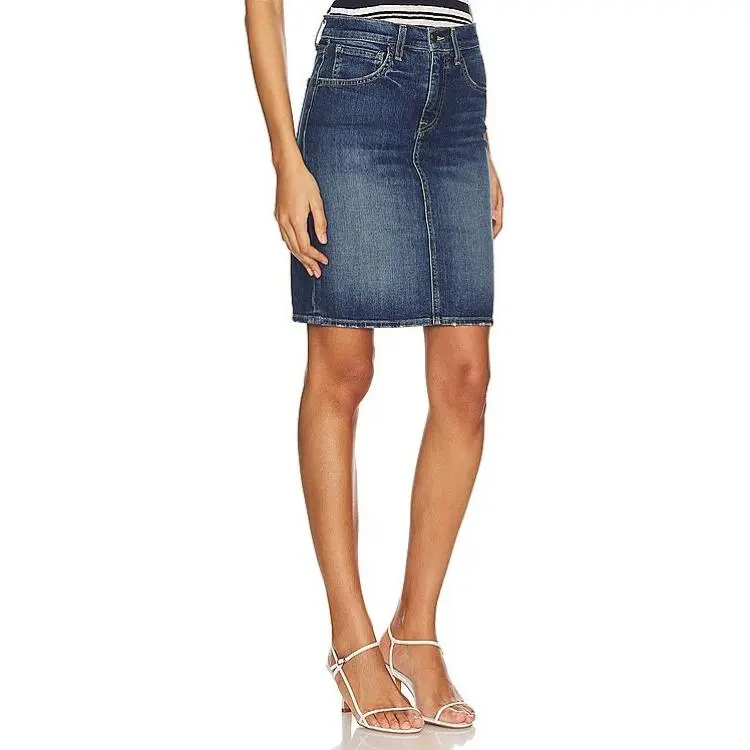 NILI LOTAN Denim Short Skirts Women's Blue-2