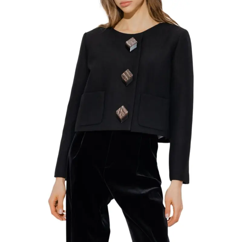 GUCCI Women's Dry Wool Jacket Black-2