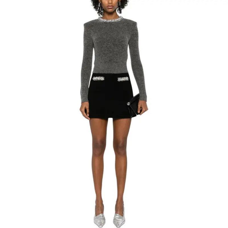 Self portrait Embellished Knitted Top-3
