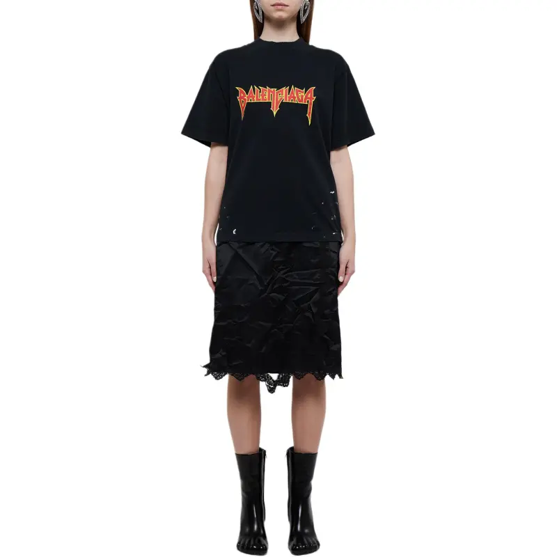Balenciaga SS22 Short Sleeved Dress Women's Black-2