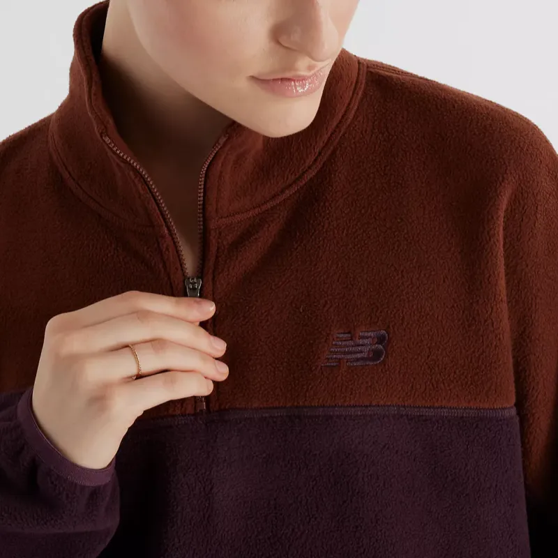 New Balance Half Zip Sweatshirt Women's Oak-3