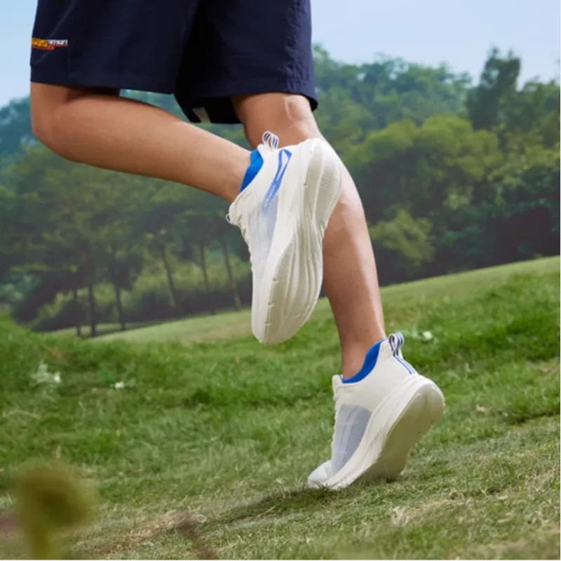 361° Cushioning Wear Resistant Waterproof Breathable Lightweight Rebound Low Top Running Shoes Men's White Blue-2