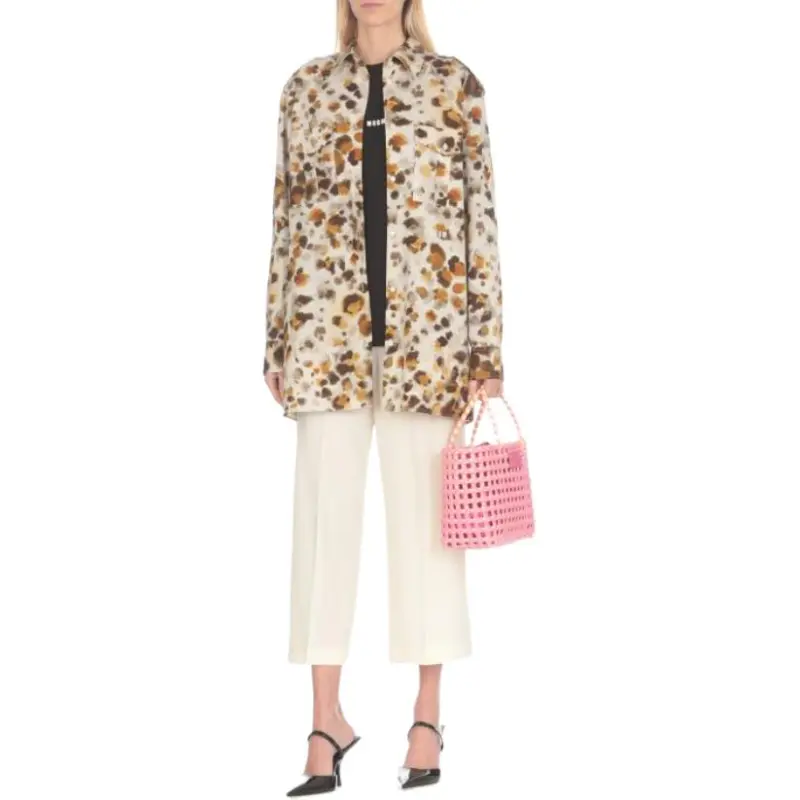 MSGM Logo Printed Long Sleeved T Shirt-3