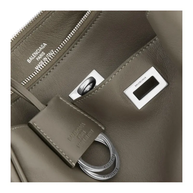 Balenciaga Rodeo Calfskin Handbag, Shoulder Bag Regular Women's Khaki-4