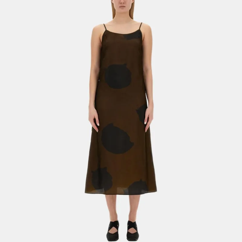 UMA WANG Anaya Abstract print Midi Dress-3