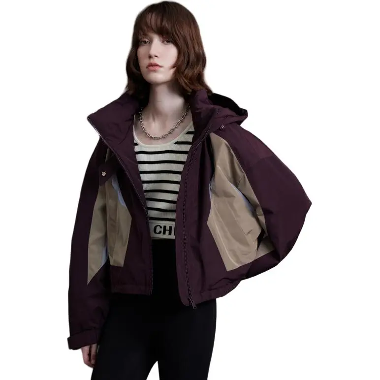 3COLOUR Down Jacket Women's Red Brown-3