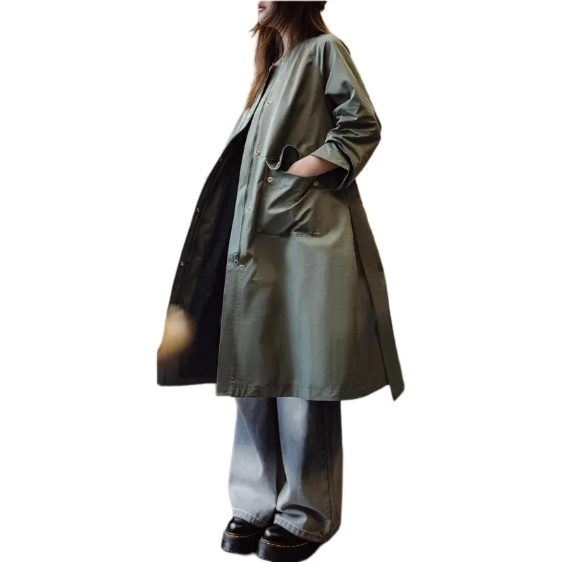 MADEN Trench Coat Women's Olive Green-3