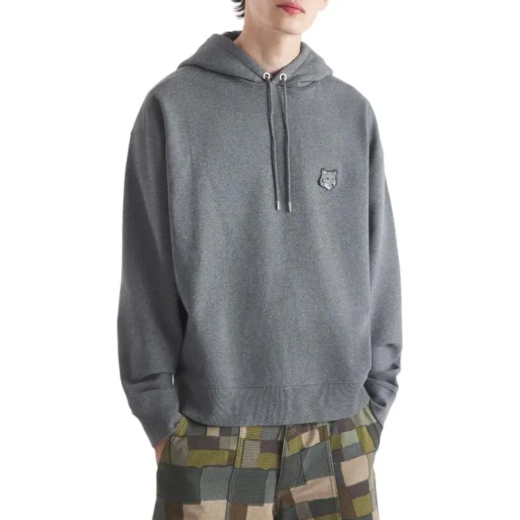 Maison Kitsune Bold Fox Head Patch Drawstring Hoodie-4