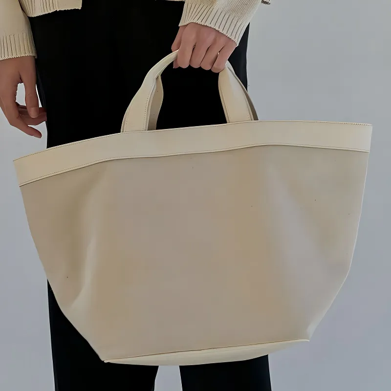 NOTHING WRITTEN Cotton Tote Bag, Shopping Bag, Handbag Small Size Women's Natural-4