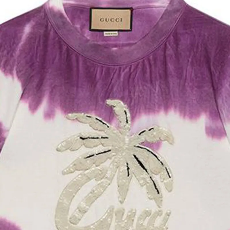 GUCCI Sequin Graphic Cropped T Shirt-2