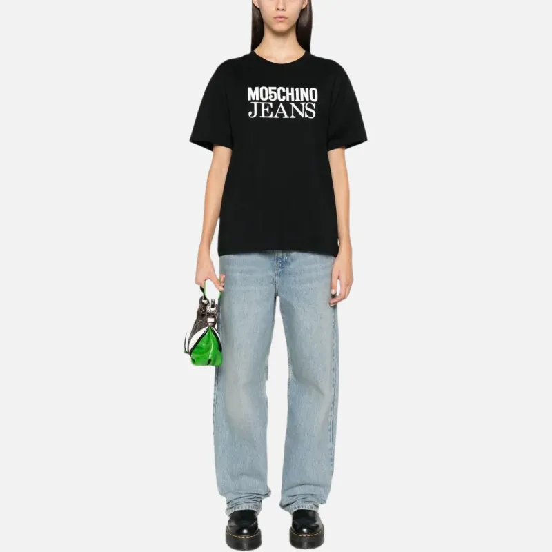 MOSCHINO Jeans Logo Printed Crewneck T Shirt-3