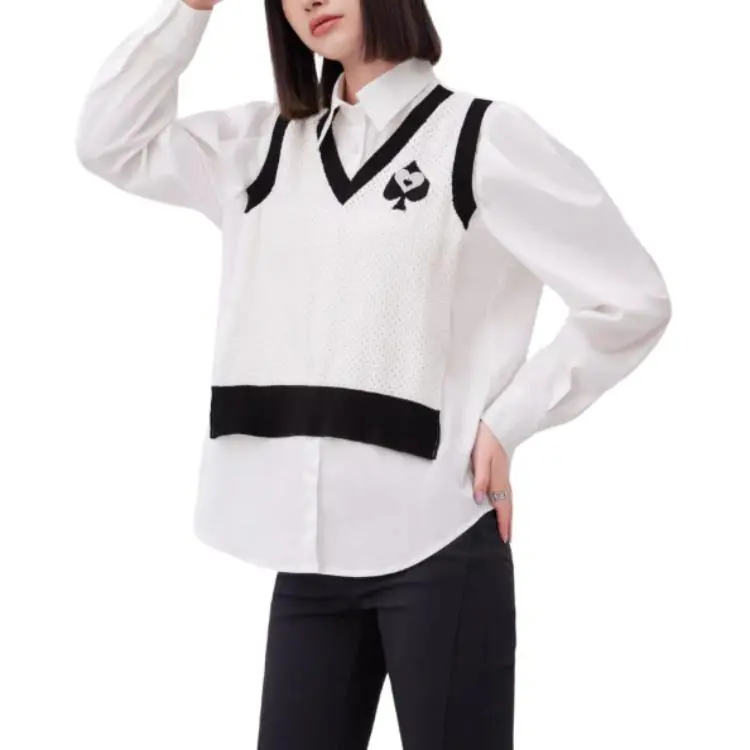 EICHITOO Shirt Women's Raw White Trim-4