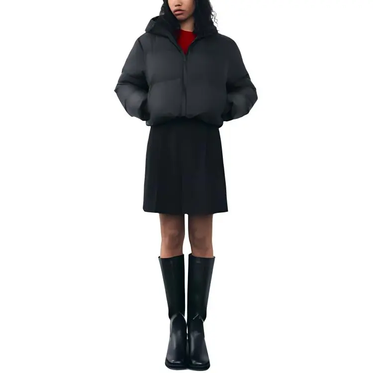 ZARA Trf Puffer Jacket Women's Black-2